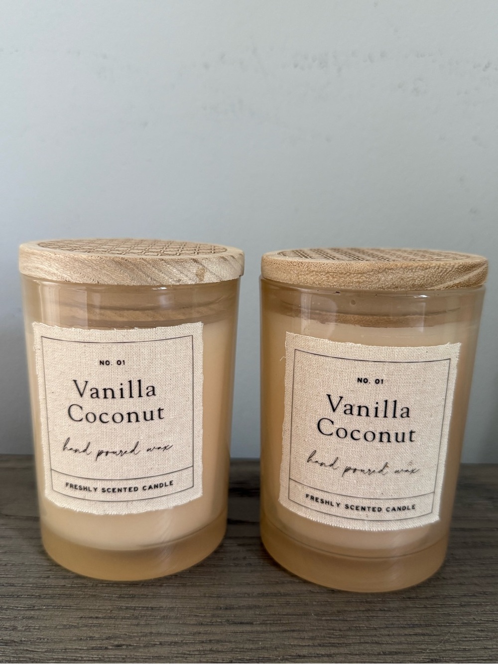 Vanilla Coconut Scented Candle - Neutral Beige